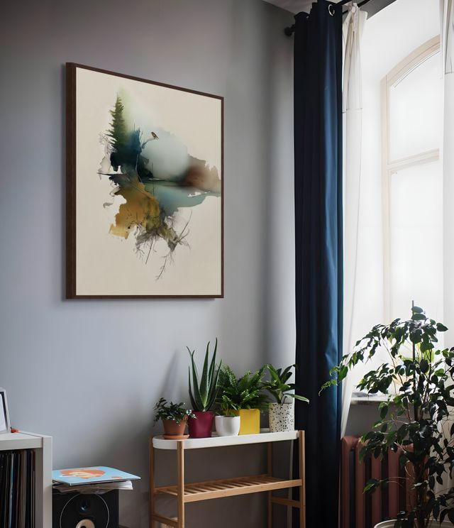 Neutral Abstract Floral Art Print – Soft Earthy Botanical Painting for Calm, Minimalist Decor