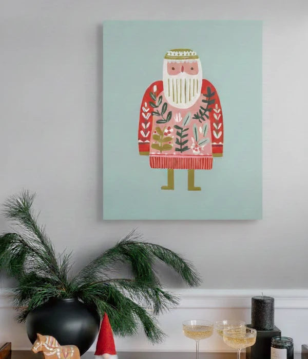 Saint Nick in Scandinavian Sweater – Art Print