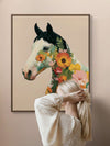 Floral Horse Art Print – Botanical Horse Portrait for Nature & Art Lovers
